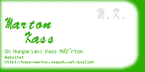 marton kass business card
